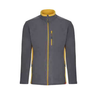 VL GERAS promotional jacket in grey / yellow with custom logo branding