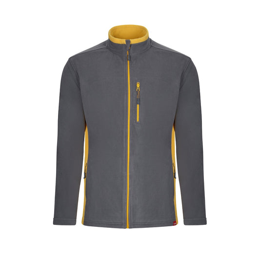 VL GERAS promotional jacket in grey / yellow with custom logo branding