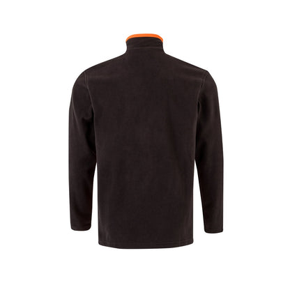 VL GERAS promotional jacket in black / orange (detail view) with custom logo branding