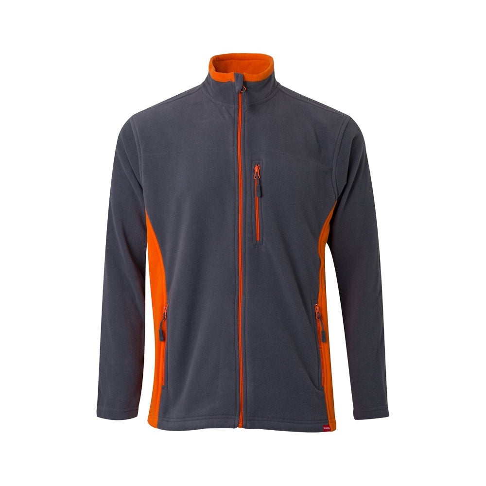 VL GERAS promotional jacket in grey / orange with custom logo branding