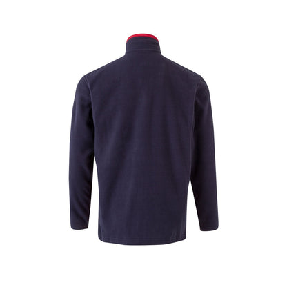 VL GERAS promotional jacket in navy blue / red (detail view) with custom logo branding