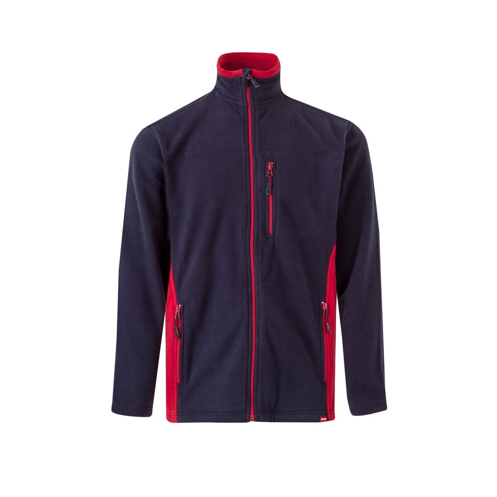 VL GERAS promotional jacket in navy blue / red with custom logo branding