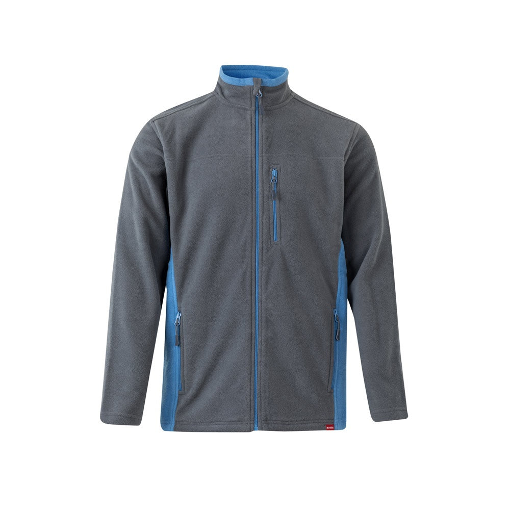 VL GERAS promotional jacket in grey / light blue with custom logo branding