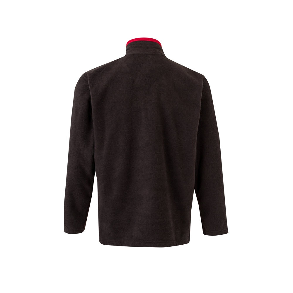 VL GERAS promotional jacket in black / red (detail view) with custom logo branding