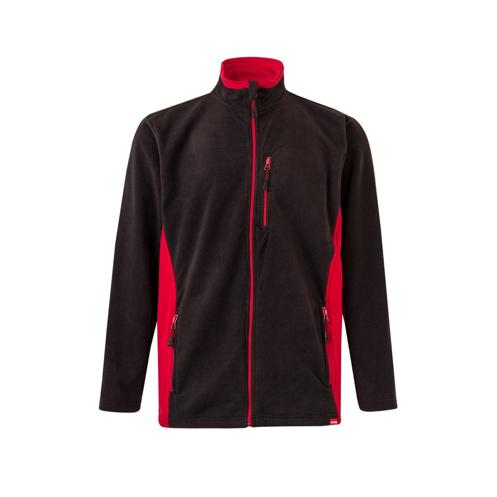 VL GERAS promotional jacket in black / red with custom logo branding