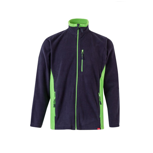 VL GERAS promotional jacket in navy blue / green with custom logo branding