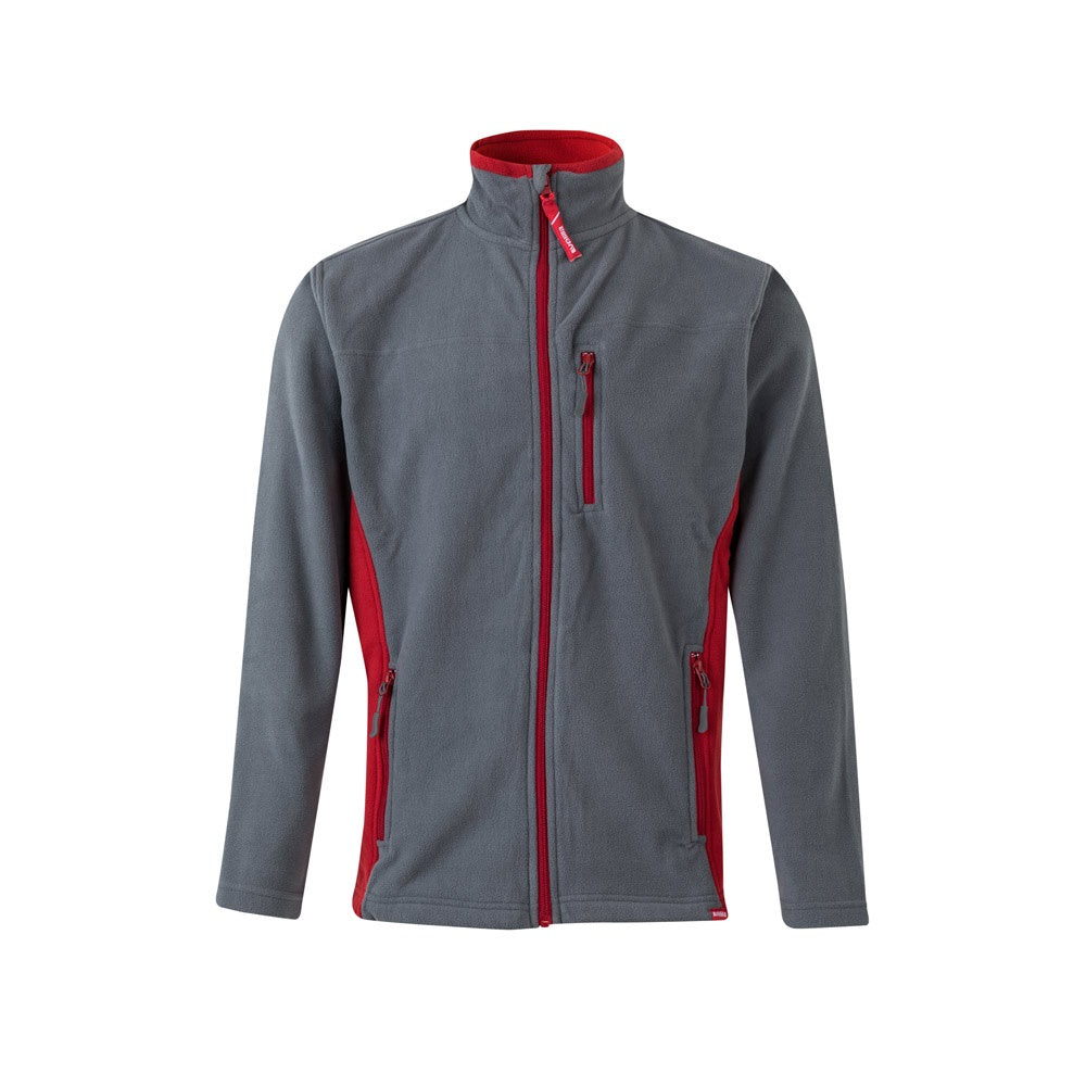 VL GERAS promotional jacket in grey / red with custom logo branding