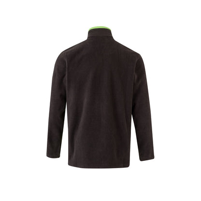 VL GERAS promotional jacket in black / green (detail view) with custom logo branding