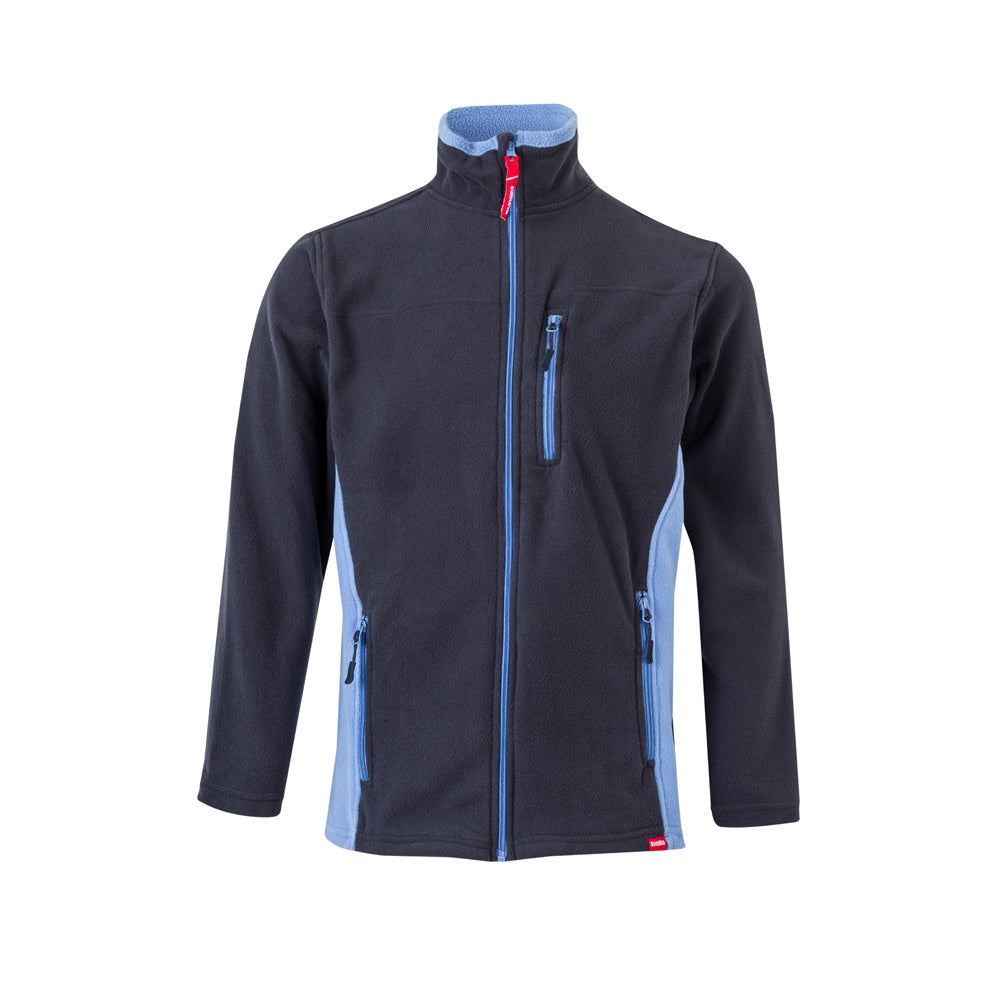 VL GERAS promotional jacket in navy blue / light blue with custom logo branding