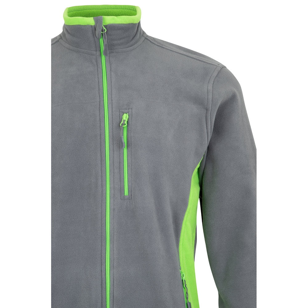 VL GERAS promotional jacket in grey / green with custom logo branding