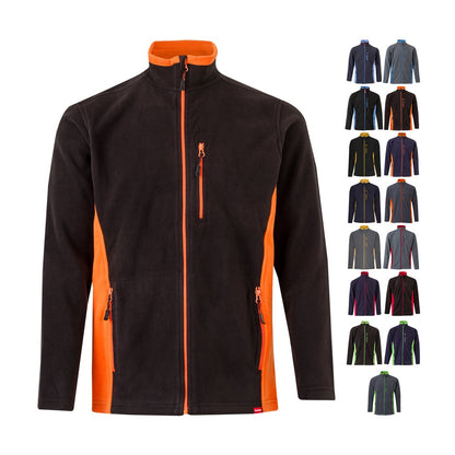 VL GERAS promotional jacket in black / yellow (complete set view) with custom logo branding