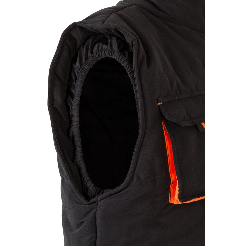 VL NERGAL promotional jacket in black/orange with custom logo branding