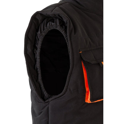 VL NERGAL promotional jacket in black/orange with custom logo branding