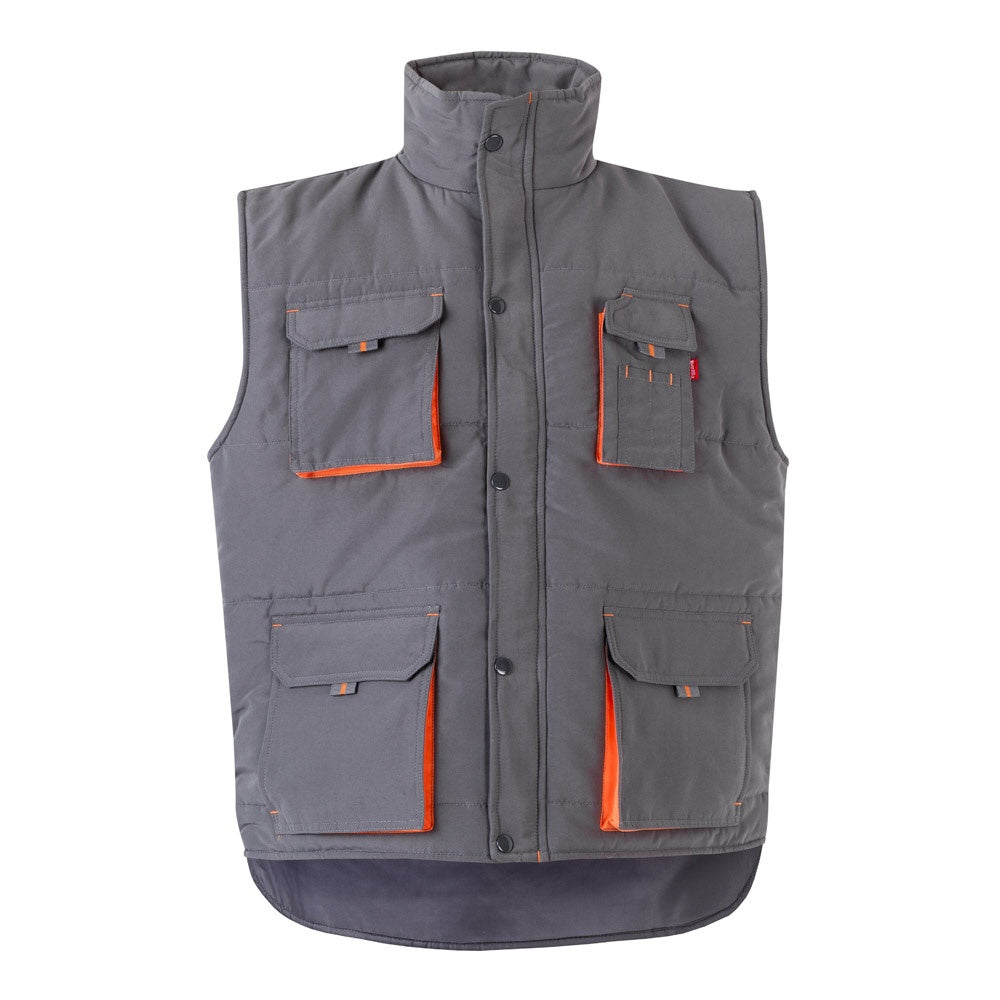 VL NERGAL promotional jacket in grey/orange with custom logo branding