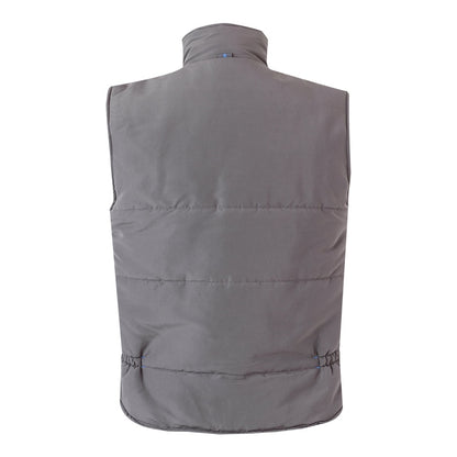 VL NERGAL promotional jacket in grey/light blue (detail view) with custom logo branding