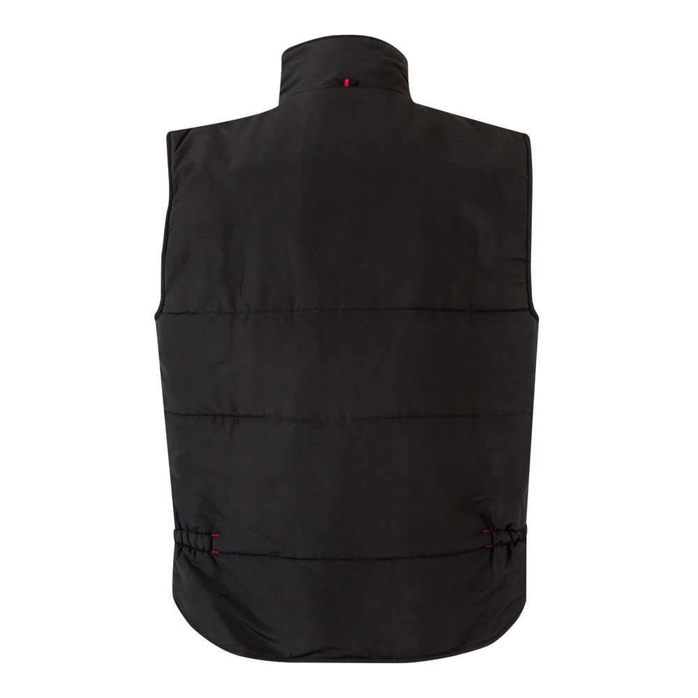 VL NERGAL promotional jacket in black/red (detail view) with custom logo branding