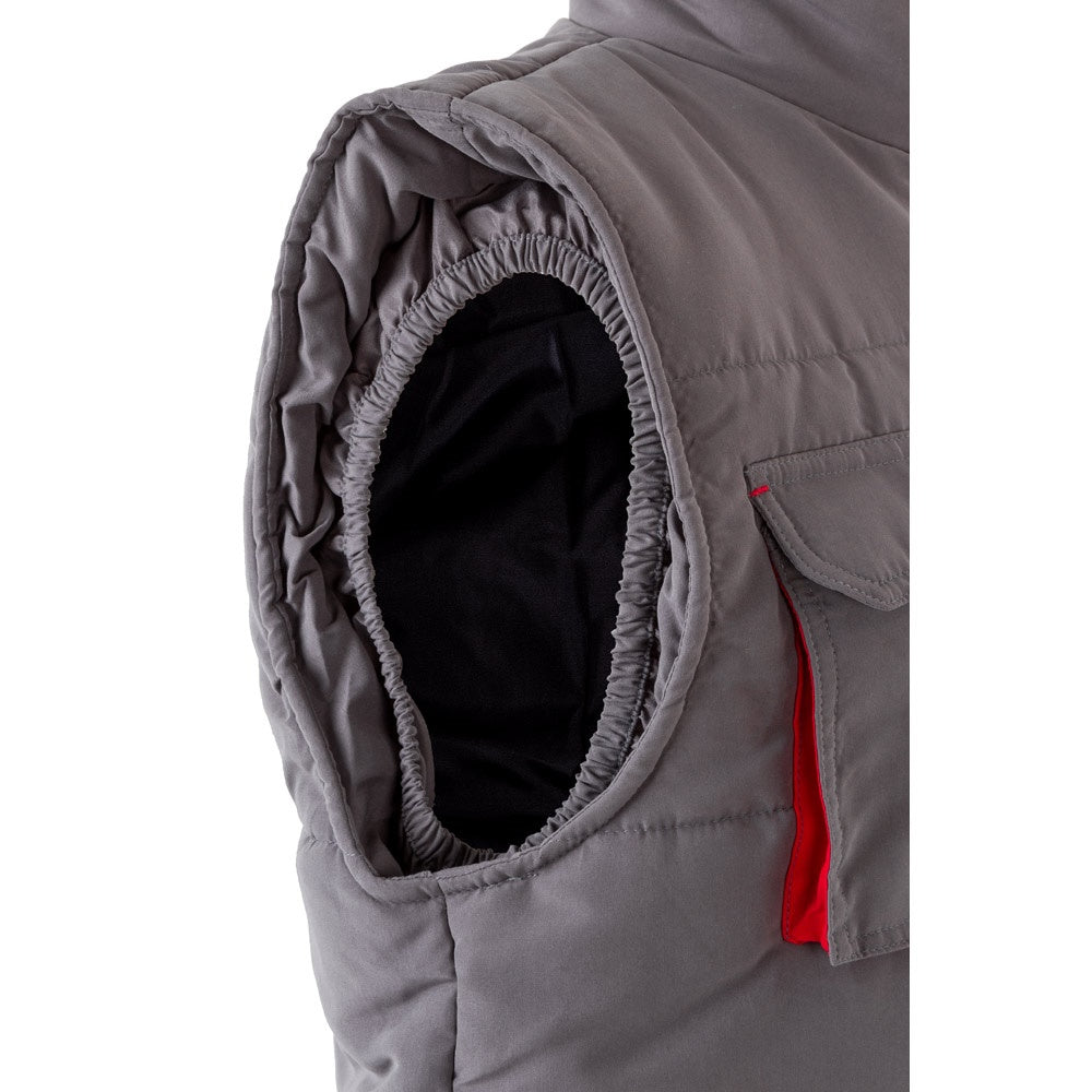 VL NERGAL promotional jacket in grey/red with custom logo branding