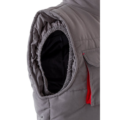 VL NERGAL promotional jacket in grey/red with custom logo branding