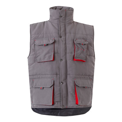 VL NERGAL promotional jacket in grey/red with custom logo branding