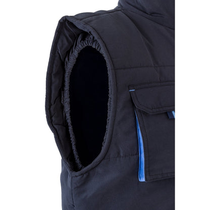 VL NERGAL promotional jacket in navy blue/light blue with custom logo branding
