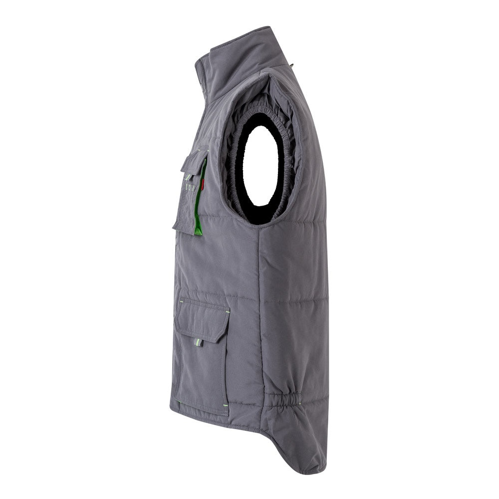 VL NERGAL promotional jacket in grey/green (detail view) with custom logo branding