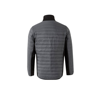 VL RAIJIN promotional jacket in grey (detail view) with custom logo branding