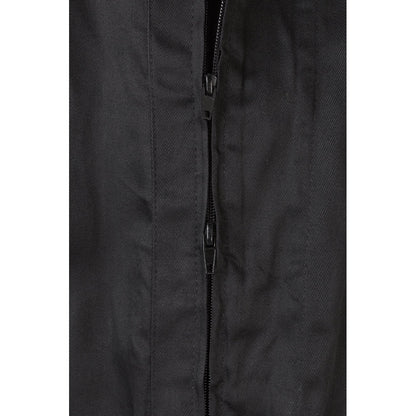 VL YAMA promotional workwear garment in black (detail view) with custom logo branding
