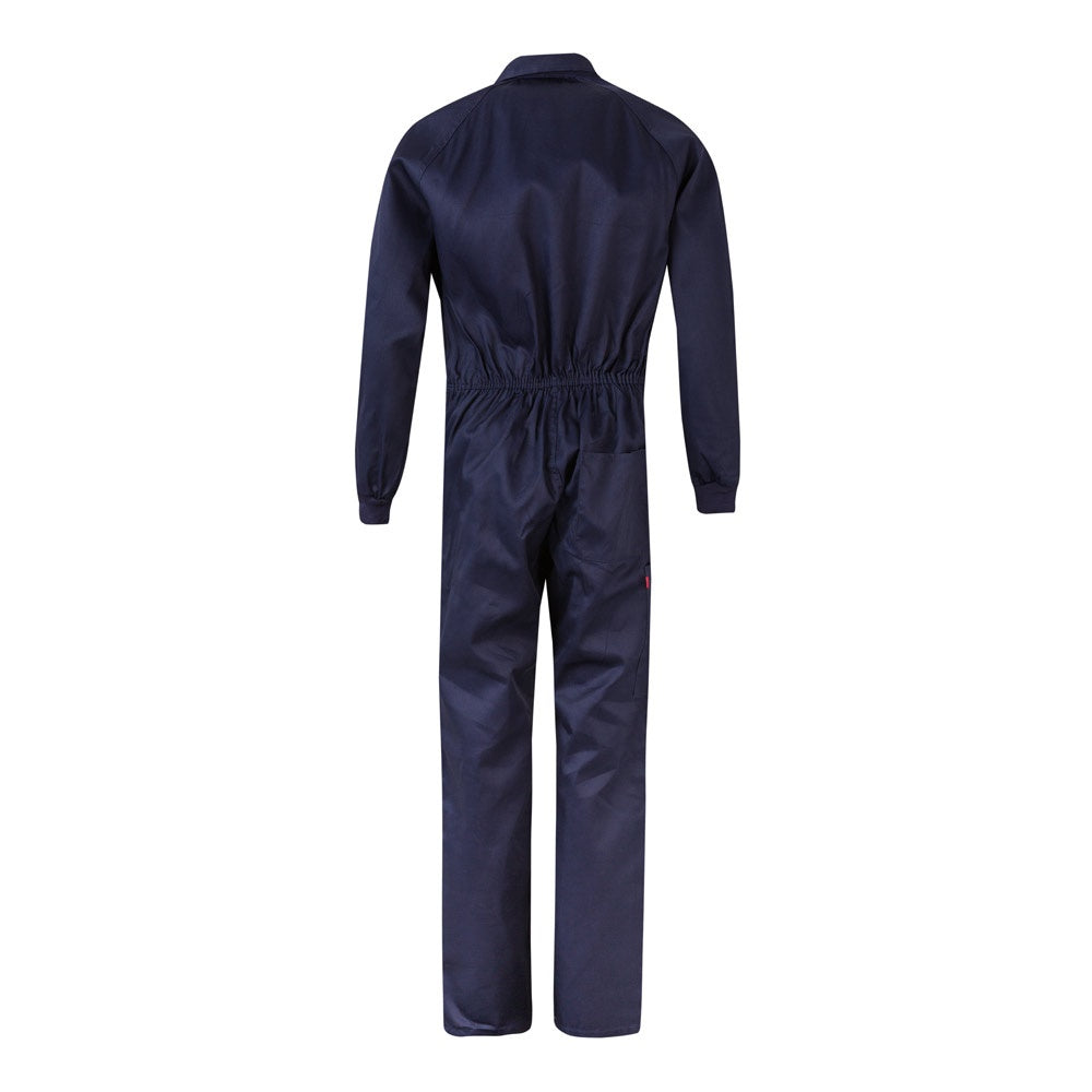 VL YAMA promotional workwear garment in blue (detail view) with custom logo branding