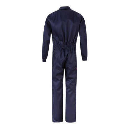 VL YAMA promotional workwear garment in blue (detail view) with custom logo branding
