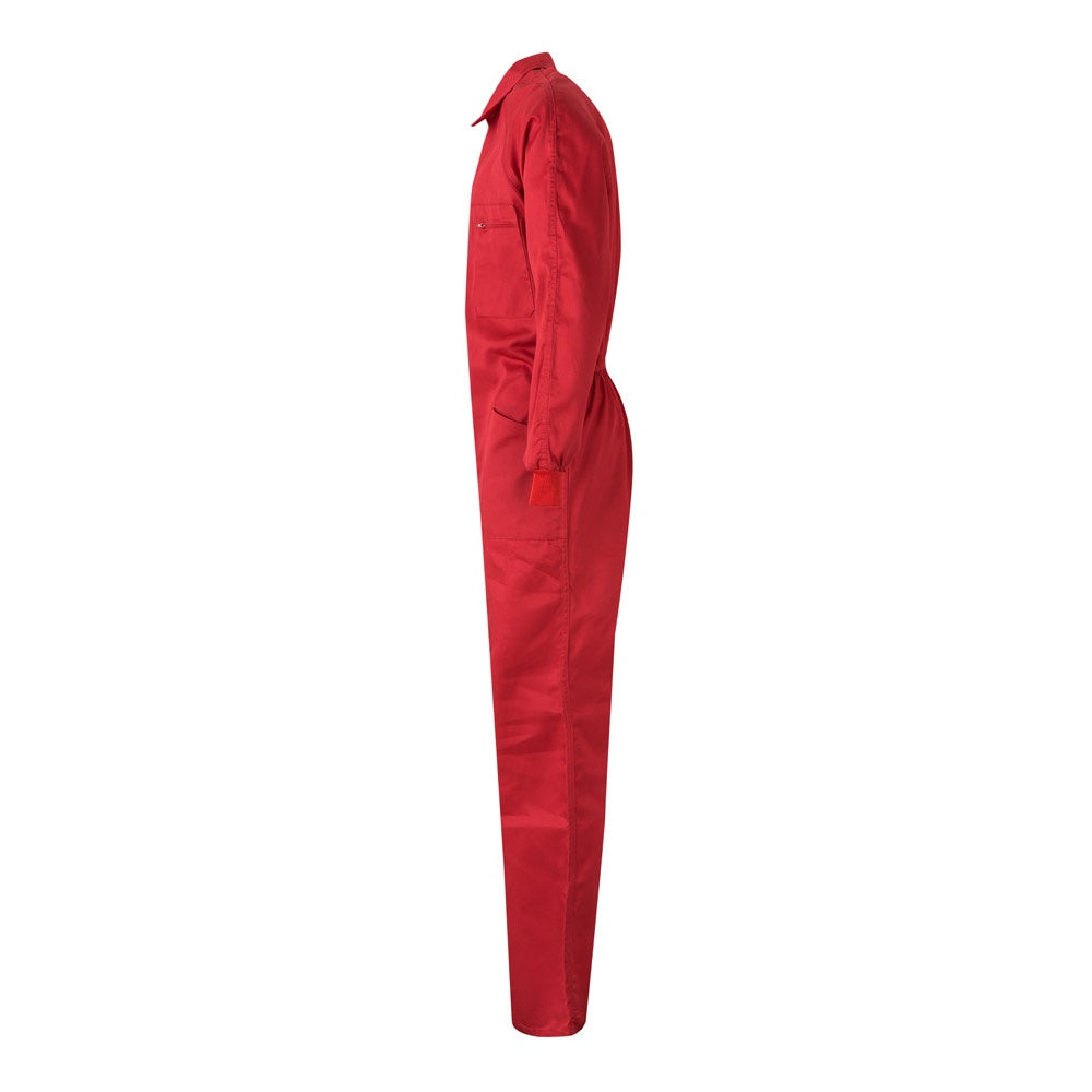 VL YAMA promotional workwear garment in red (detail view) with custom logo branding