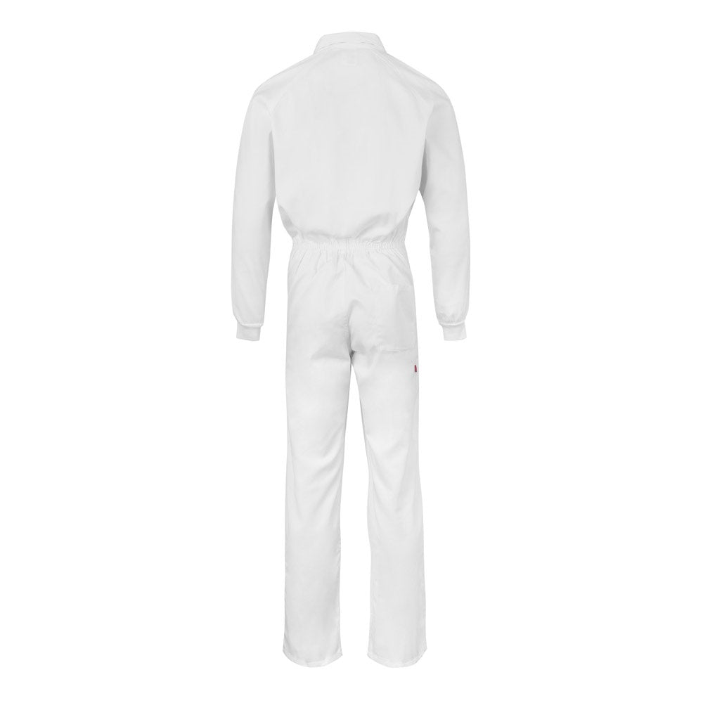 VL YAMA promotional workwear garment in white (detail view) with custom logo branding