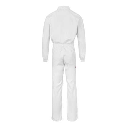 VL YAMA promotional workwear garment in white (detail view) with custom logo branding