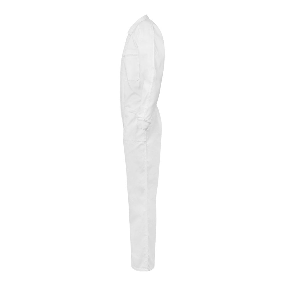 VL YAMA promotional workwear garment in white (detail view) with custom logo branding