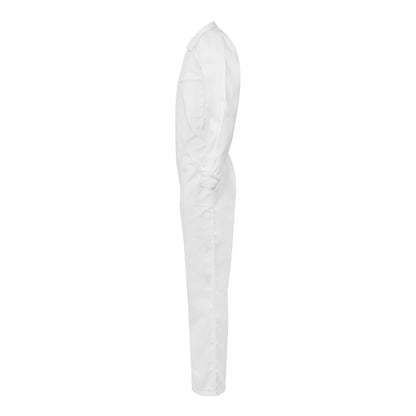 VL YAMA promotional workwear garment in white (detail view) with custom logo branding