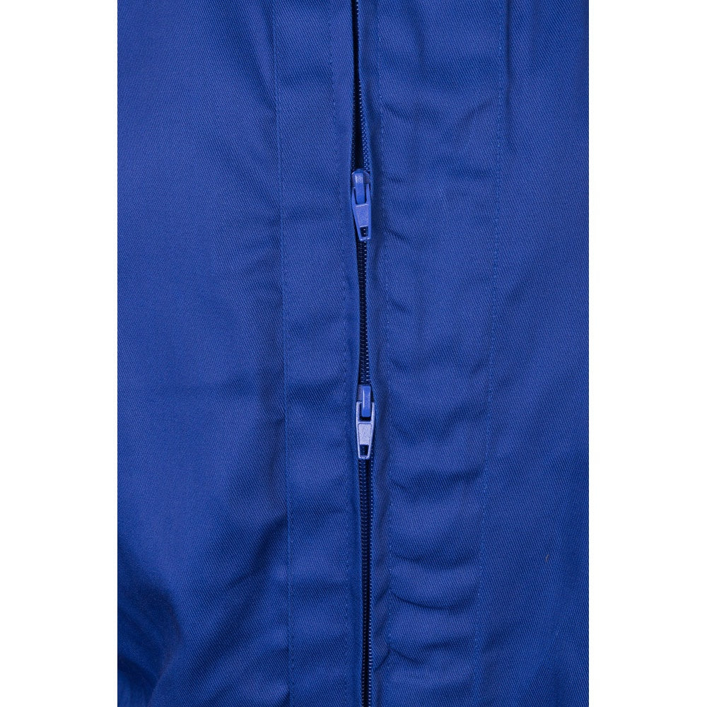VL YAMA promotional workwear garment in royal blue (detail view) with custom logo branding