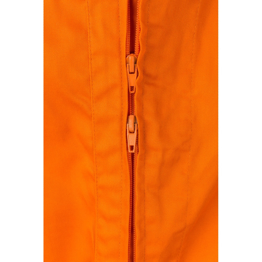 VL YAMA promotional workwear garment in orange (detail view) with custom logo branding