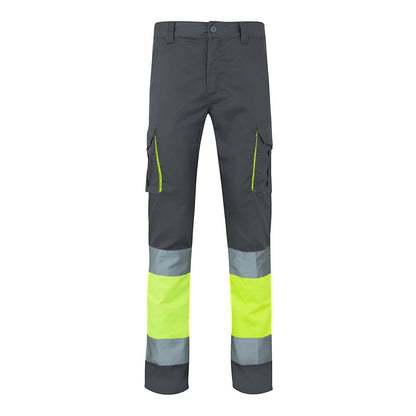 VL ZEUS promotional workwear garment in grey/yellow with custom logo branding