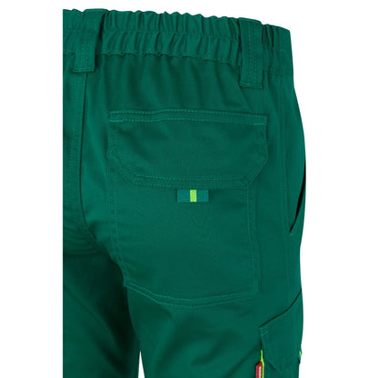 VL ZEUS promotional workwear garment in green/yellow with custom logo branding