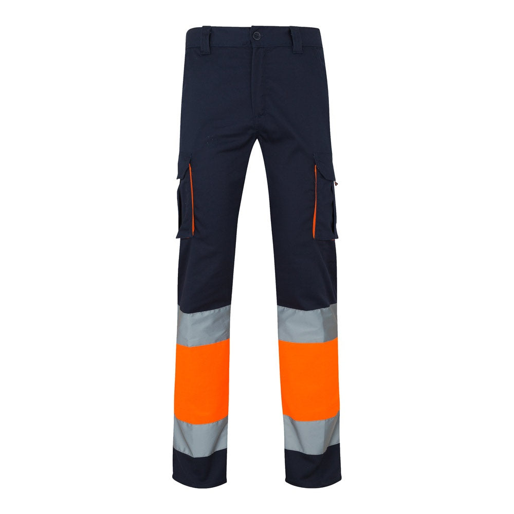 VL ZEUS promotional workwear garment in navy blue/orange with custom logo branding
