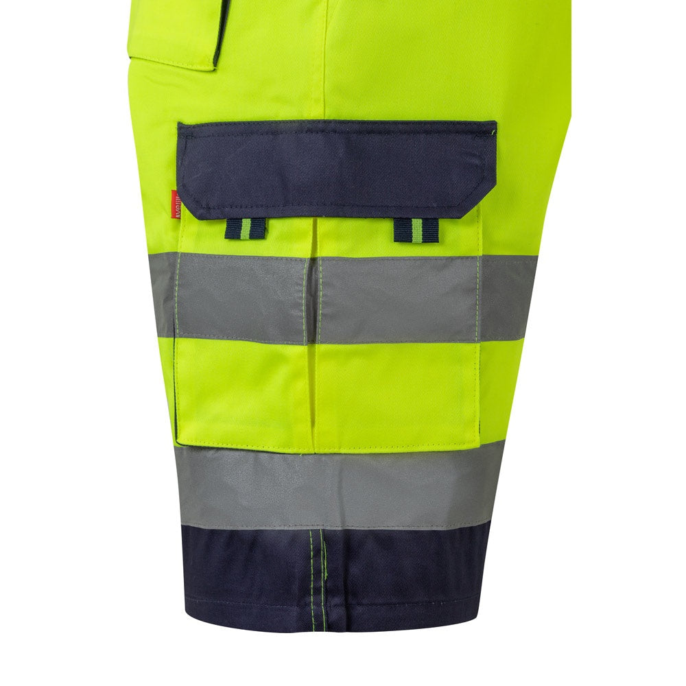 VL HADES promotional sports garment in yellow (detail view) with custom logo branding