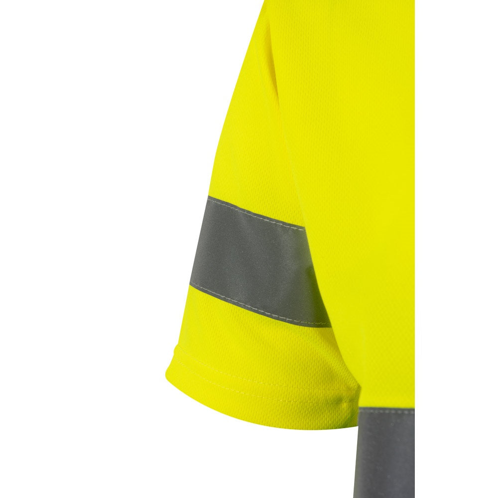 VL BRAHMA promotional t-shirt in green/yellow with custom logo branding