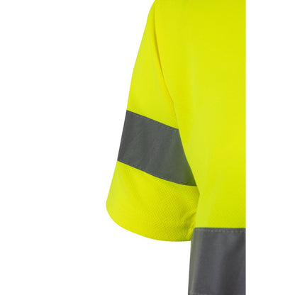 VL BRAHMA LARGE promotional t-shirt in grey/yellow with custom logo branding