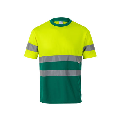 VL BRAHMA LARGE promotional t-shirt in green/yellow with custom logo branding
