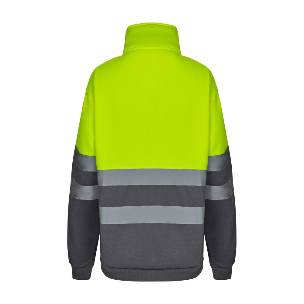 VL THOR promotional sweatshirt in grey/yellow (detail view) with custom logo branding