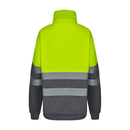 VL THOR promotional sweatshirt in grey/yellow (detail view) with custom logo branding