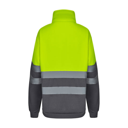 VL THOR promotional sweatshirt in grey/yellow (detail view) with custom logo branding
