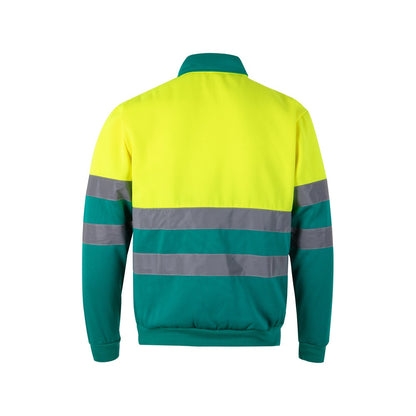 VL THOR promotional sweatshirt in green/yellow (detail view) with custom logo branding
