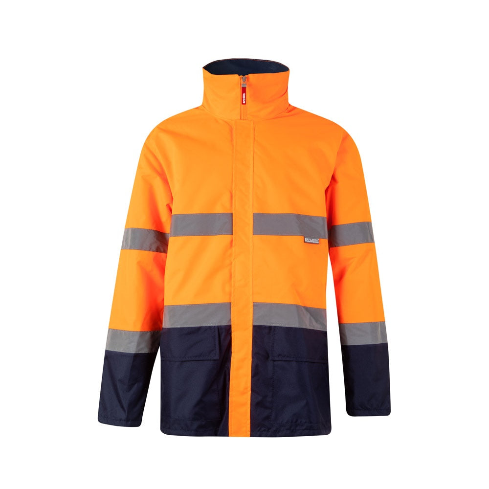 VL THEMIS promotional sweatshirt in navy blue/orange with custom logo branding