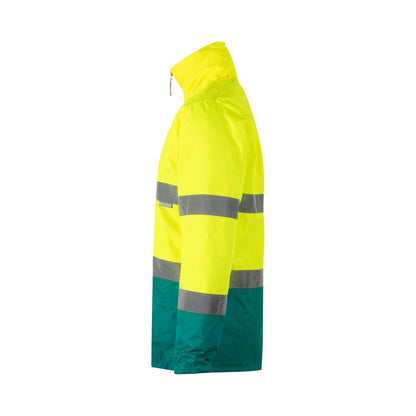 VL THEMIS LARGE promotional sweatshirt in green/yellow (detail view) with custom logo branding