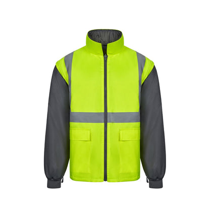 VL JUNO LARGE promotional sweatshirt in grey/yellow with custom logo branding